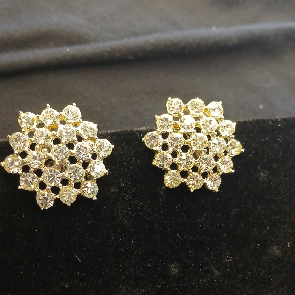 Vintage Coro Silver Cluster Earrings